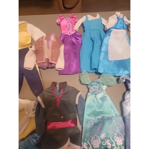 Disney Prince & Princess Doll Clothes Lot Ariel Frozen Cinderella etc Outfits - Picture 5 of 16